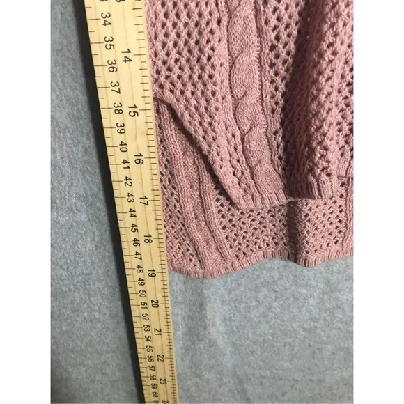 Womens American Eagle Sweater Ombré Cable Knit Pink Purple Loose Knit - Picture 5 of 6